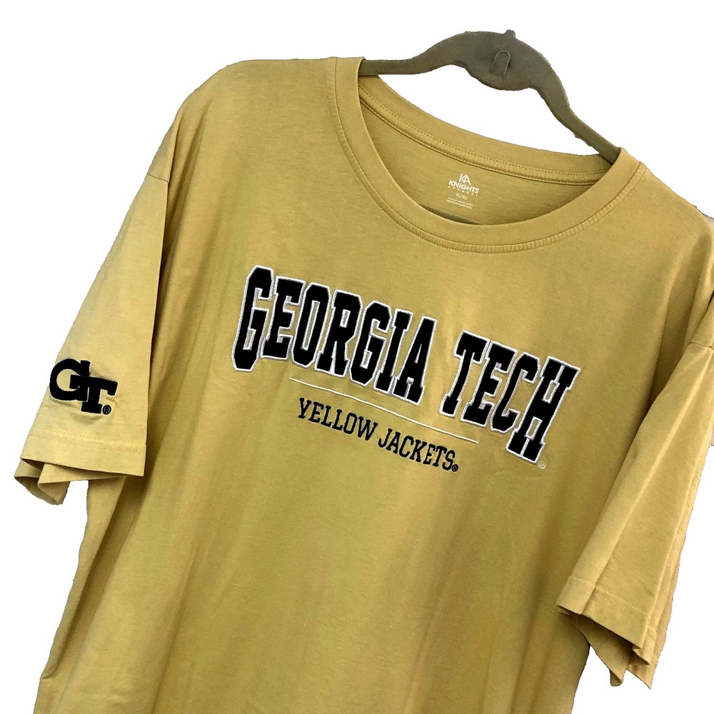 Vintage GEORGIA TECH Shirt‎ Men XL Embroidered Spell Out Yellow Jackets Academia